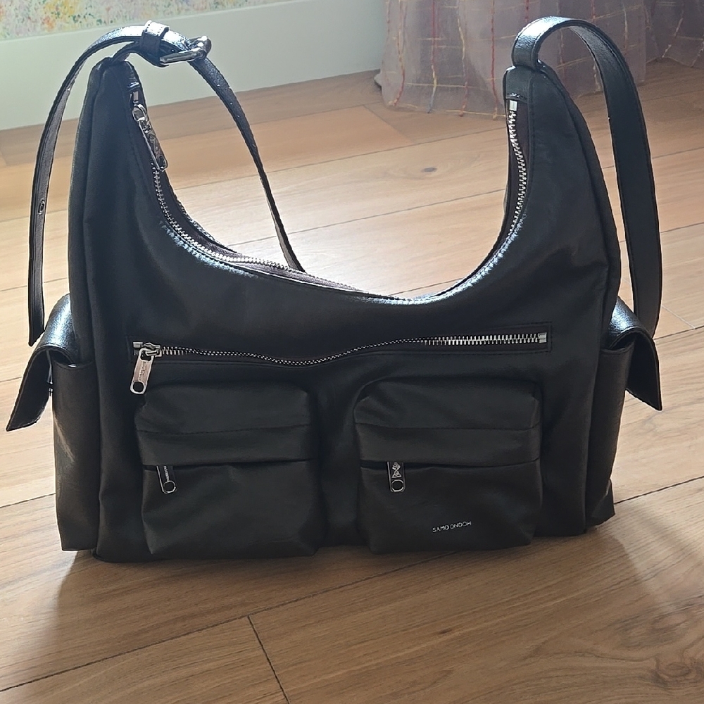 Samo Ondoh Pocket Mug Bag Size L In Brushed Chocolate